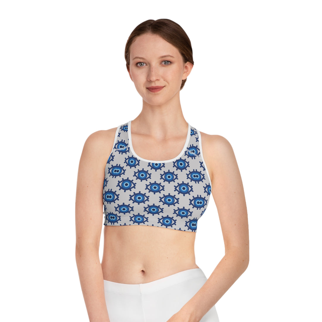 Slate Evil Eye (AOP) Sports Bra