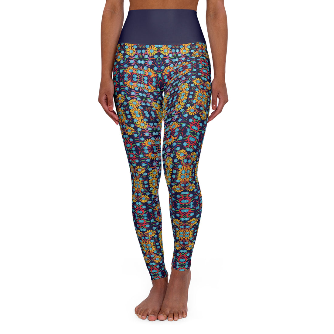 Ink Sunflower Yoga Leggings