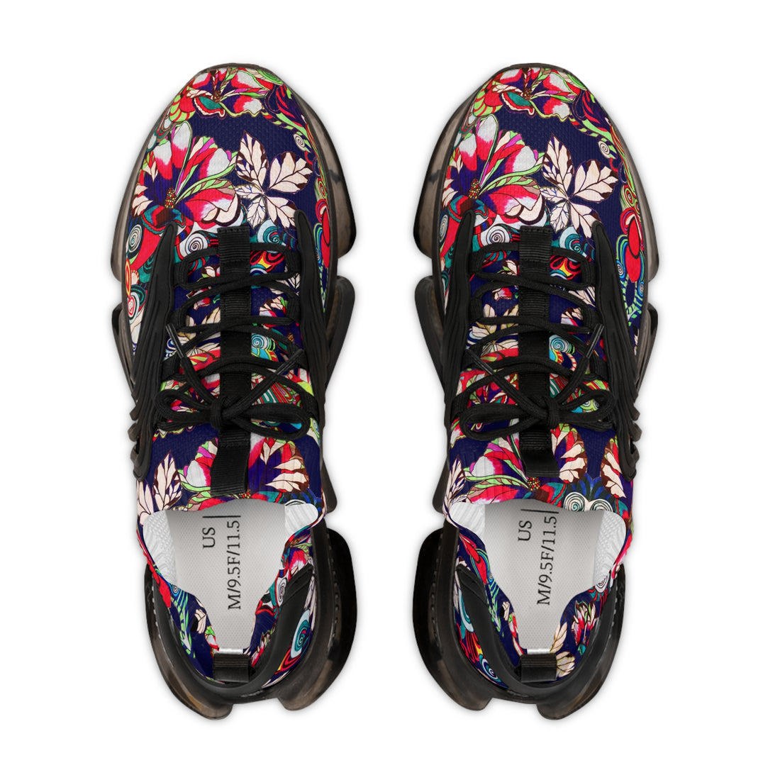 ink men's graphic floral print mesh knit sneakers