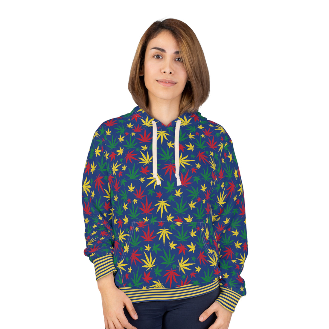 Blue Tropical Rasta Toned Pullover Hoodie