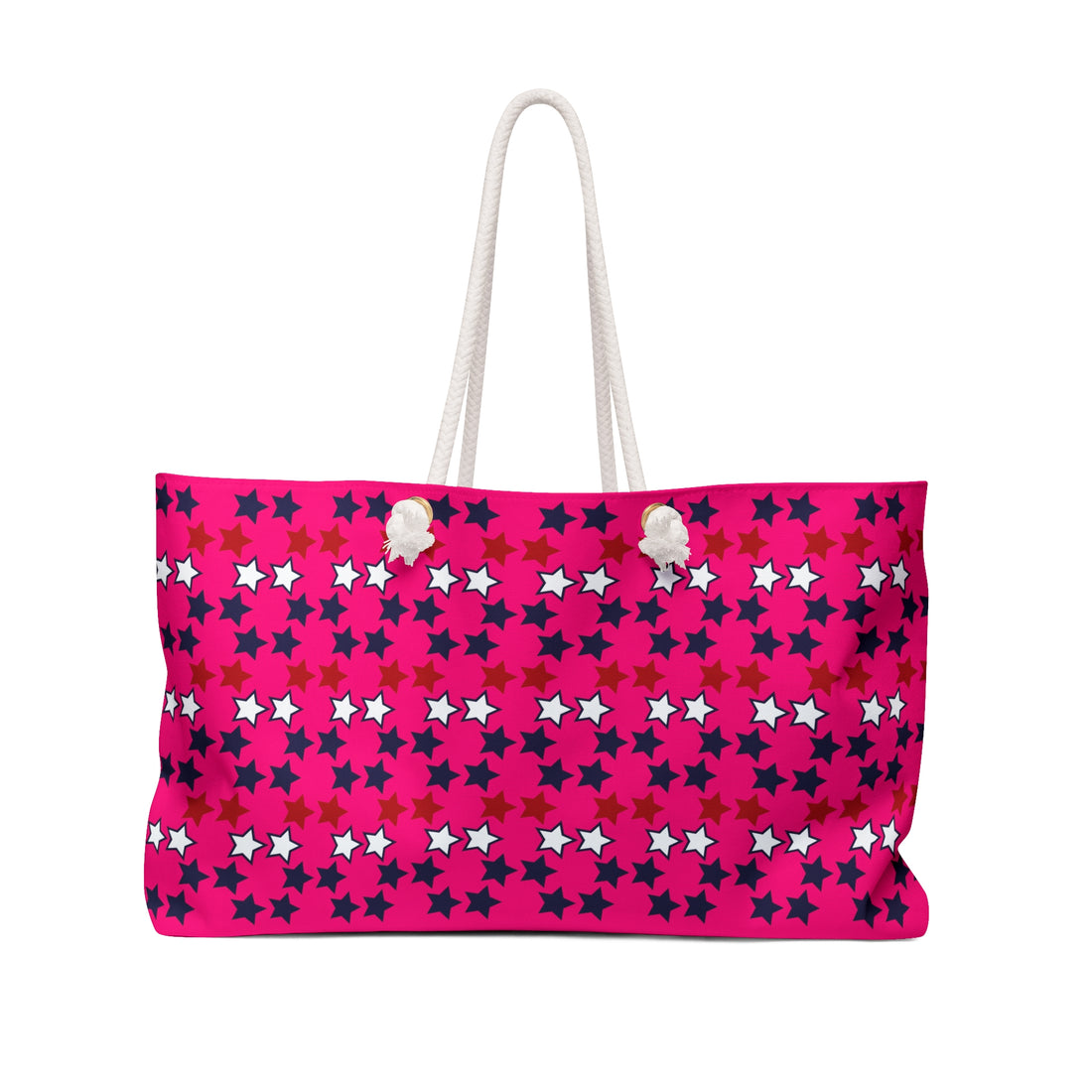 Hot Pink Starry Weekender Tote Bag
