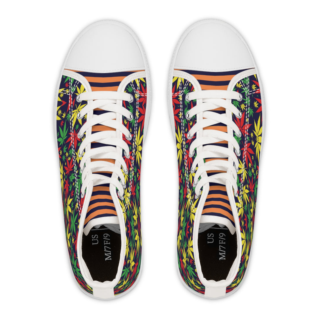 Ink Tropical Rasta Toned Women's High Top Sneakers