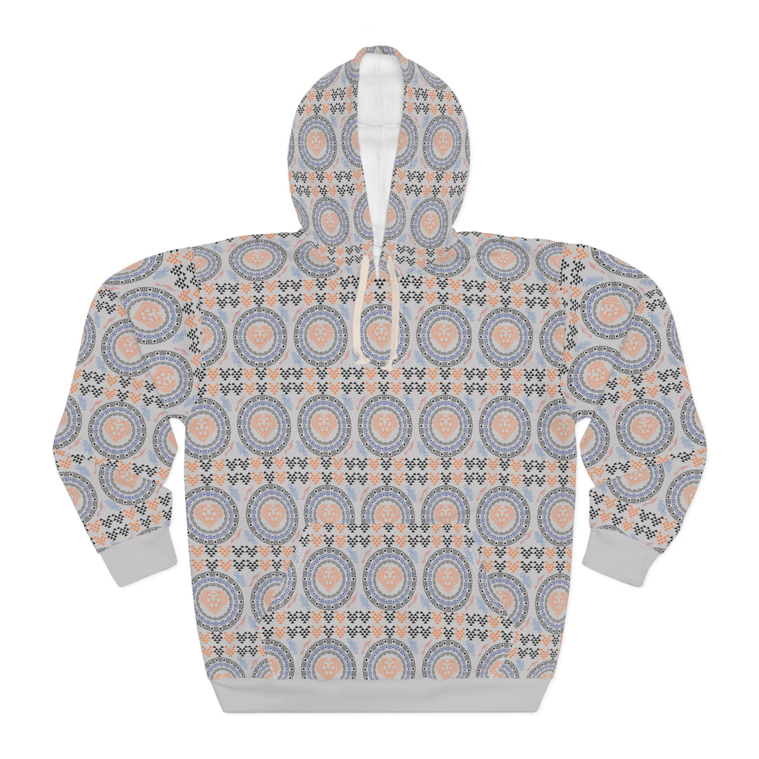 Slate Geo Lion Head Pullover Hoodie