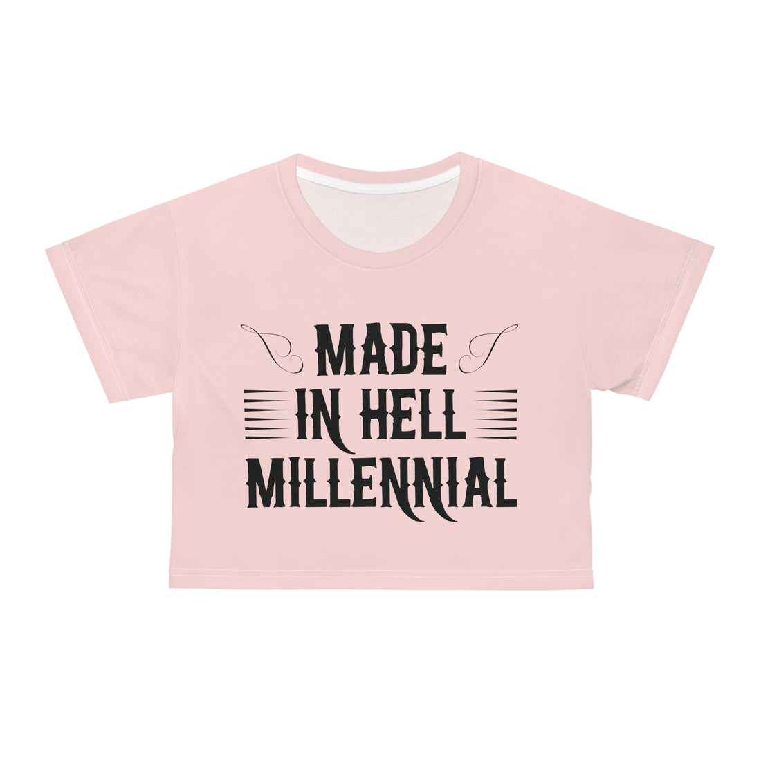 Pale Pink Millennial AOP Crop Tee