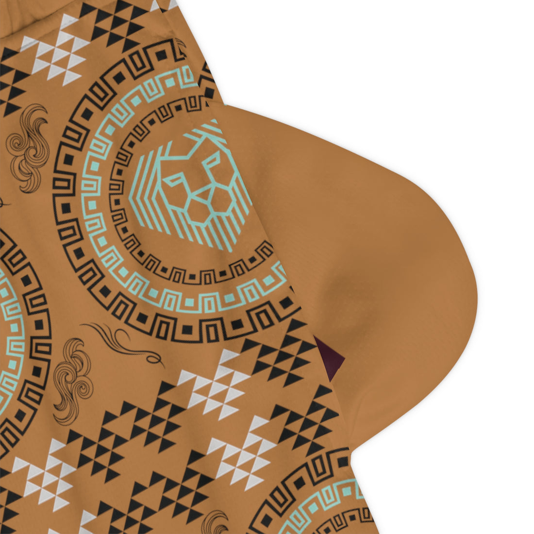 Tussock Lion Head Basketball Rib Shorts (AOP)