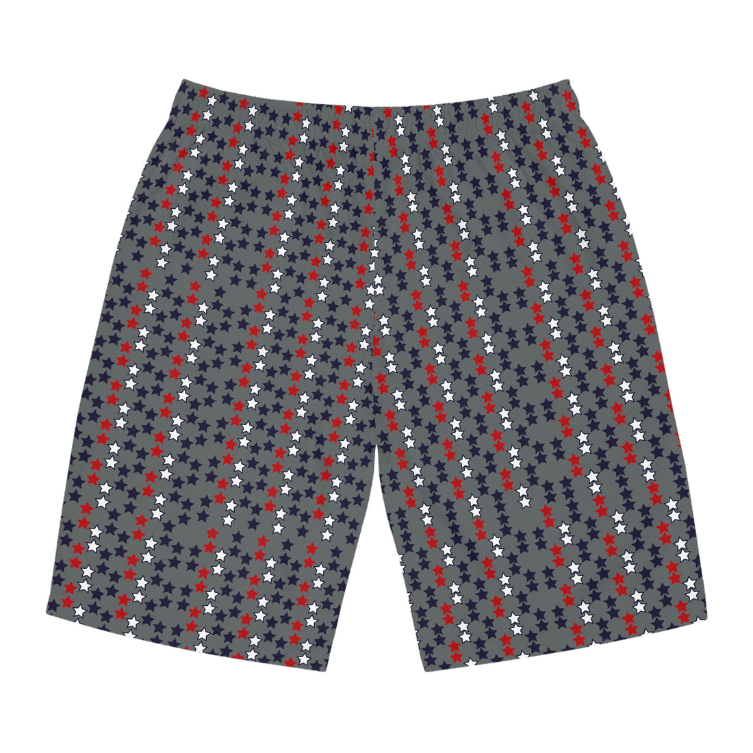 ash grey star print board shorts for men