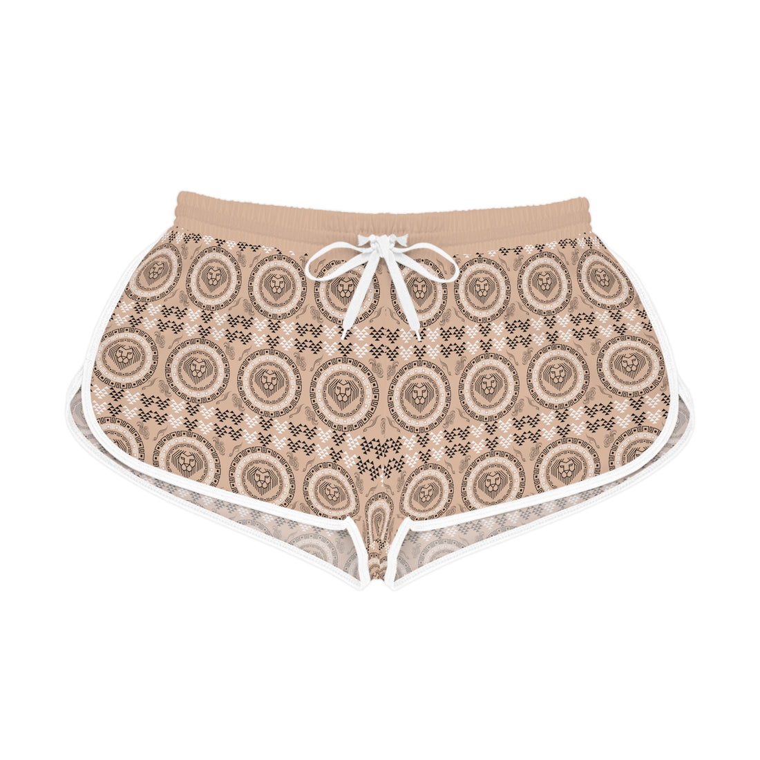 Nude Geo Lion Head Relaxed Gym Shorts