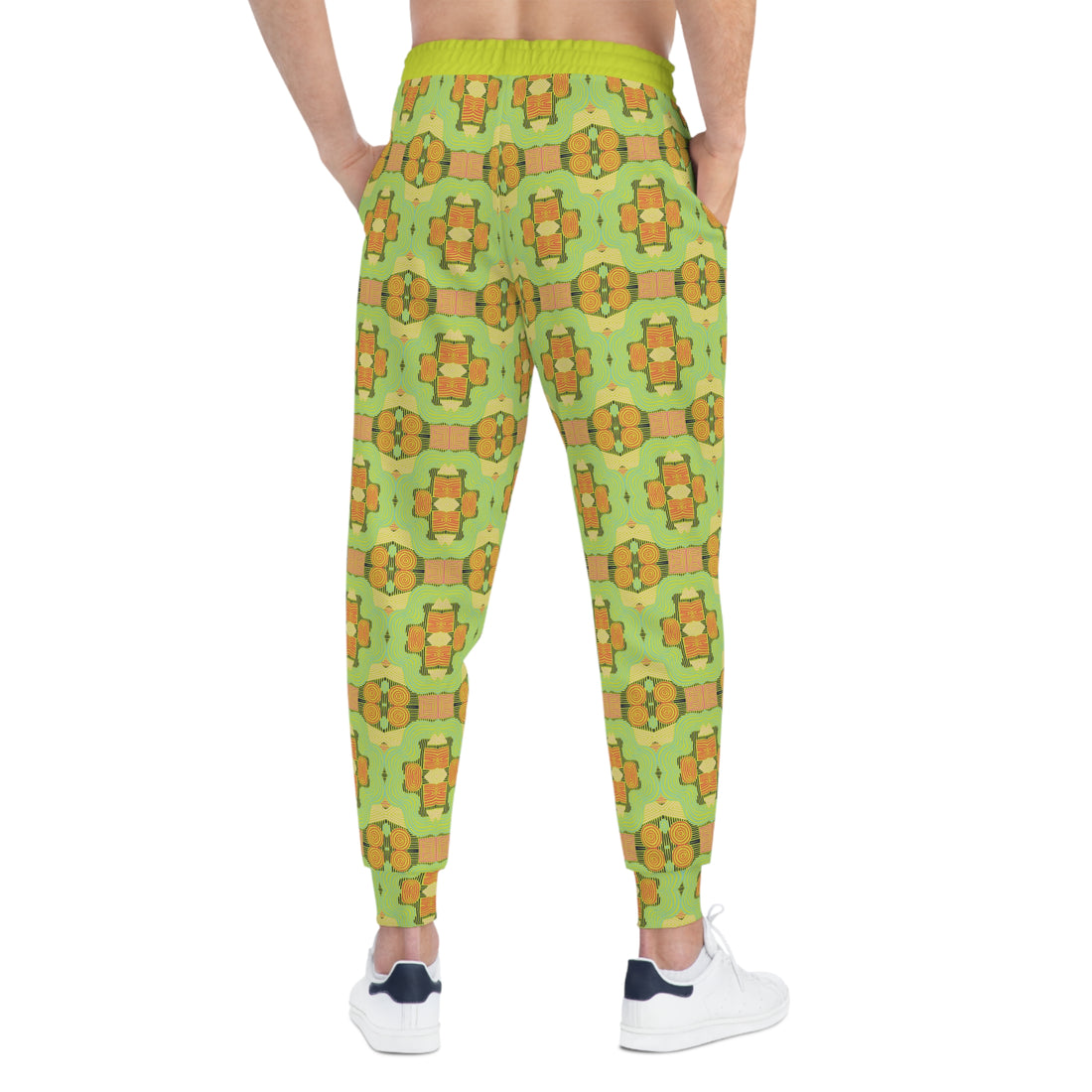 Lime Geometric Print Unisex Joggers