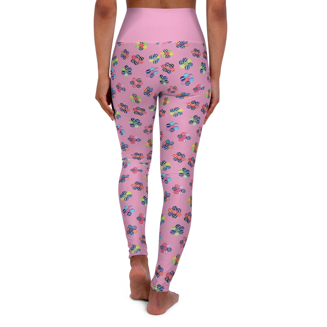 Muted Pink Candy Florals Yoga Leggings