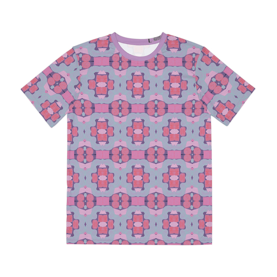 Lavender Geometric Print Men's Polyester Tee (AOP)