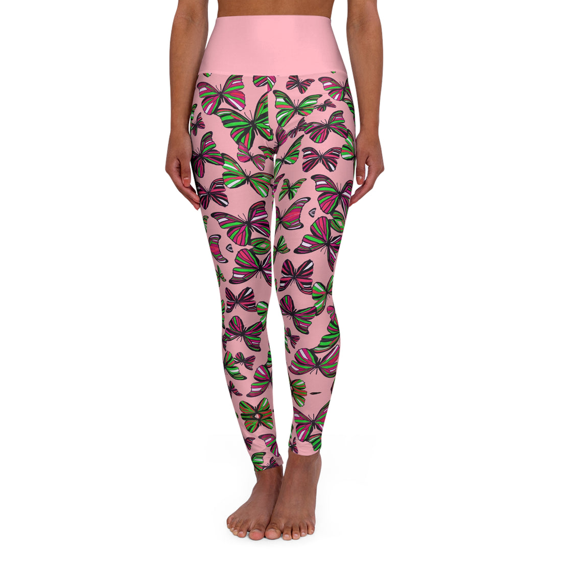 Blush Butterfly Kaleidoscope Yoga Leggings