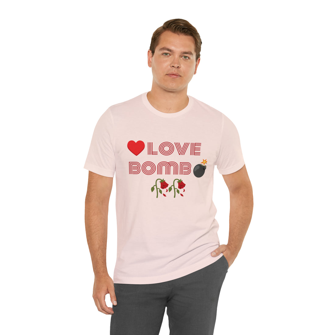 Unisex Love Bomb Typography Jersey Tee