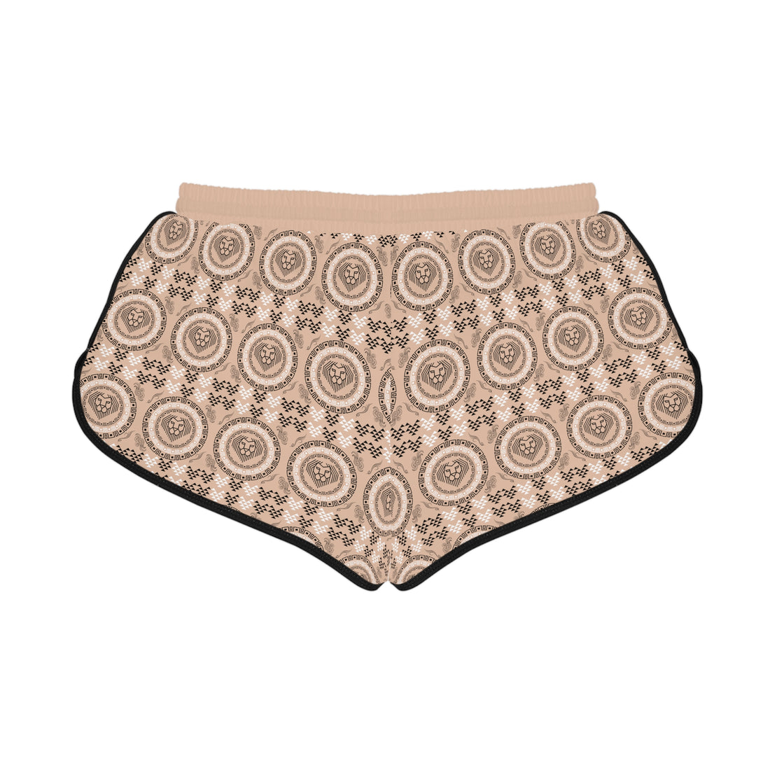Nude Geo Lion Head Relaxed Gym Shorts