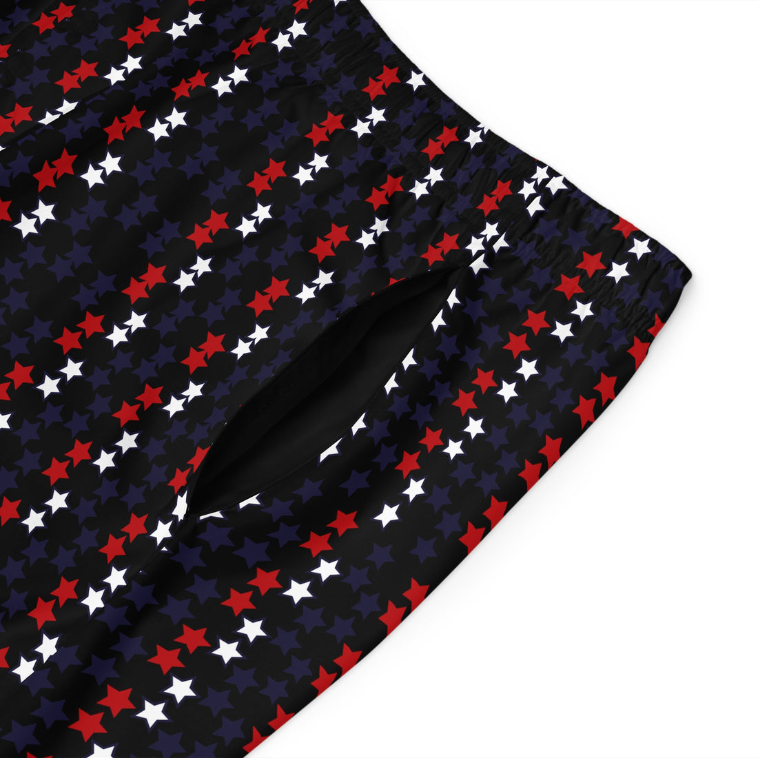 Black Star Print Men's Board Shorts (AOP)