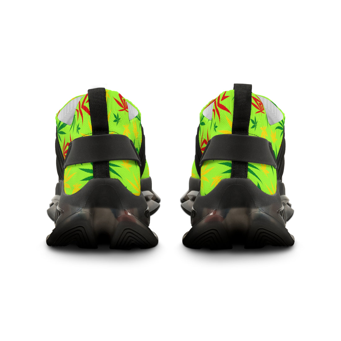 Lime Tropical Rasta Toned Men's Mesh Knit Sneakers
