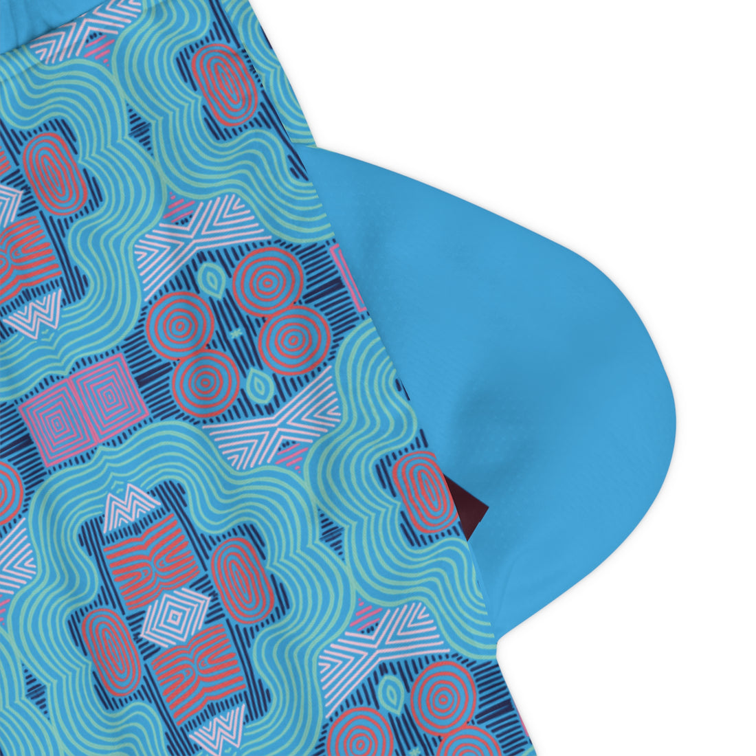 Aqua Geometric Print Basketball Rib Shorts (AOP)