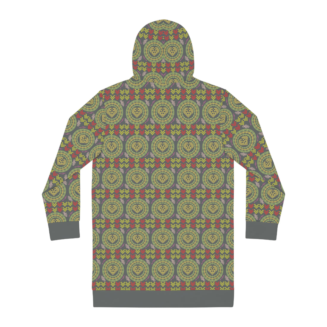 Ash Geo Lion Head Hoodie Dress (AOP)