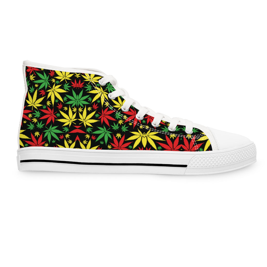 Black Tropical Rasta Toned Women's High Top Sneakers