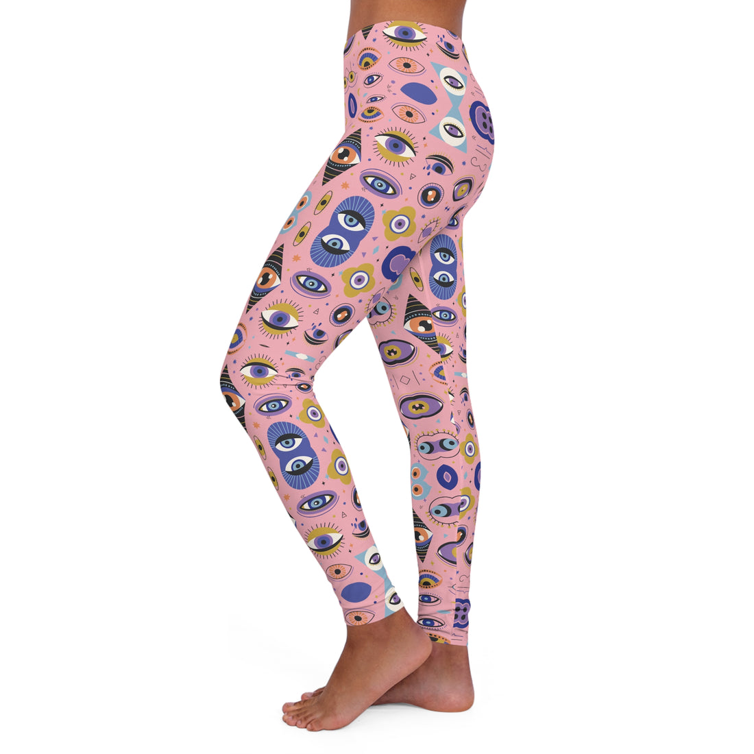 Blush Abstract Evil Eye Spandex Leggings