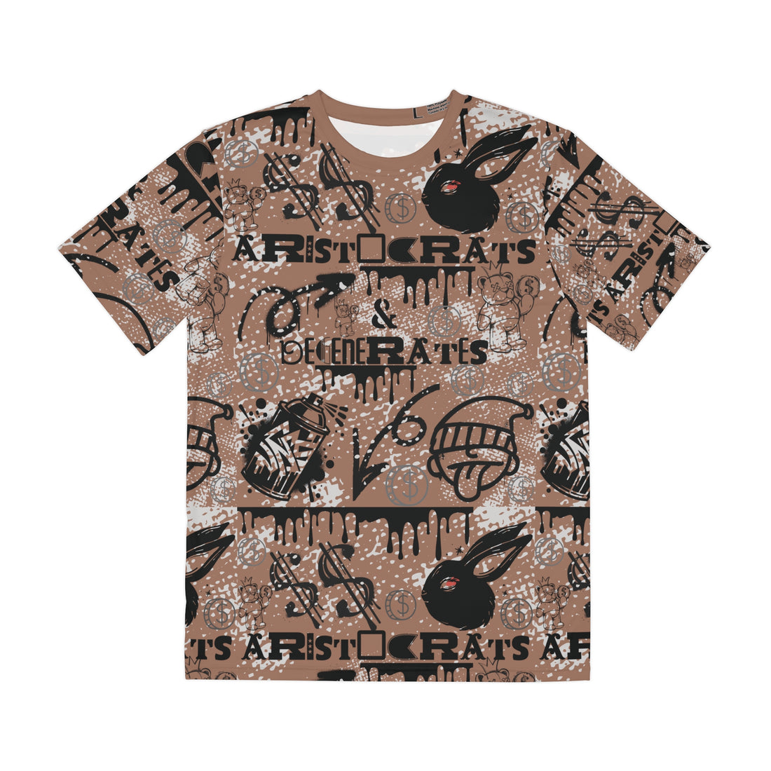 Mocha Mousse Graphic Polar Men's Polyester Tee (AOP)