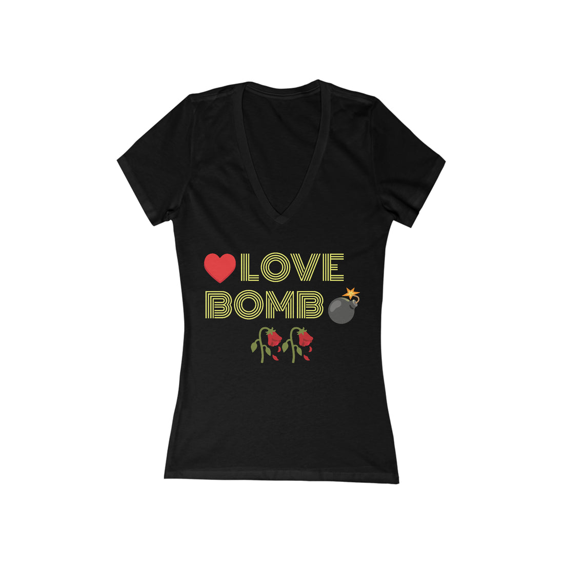 Women's Jersey Love Bomb V-Neck Tee