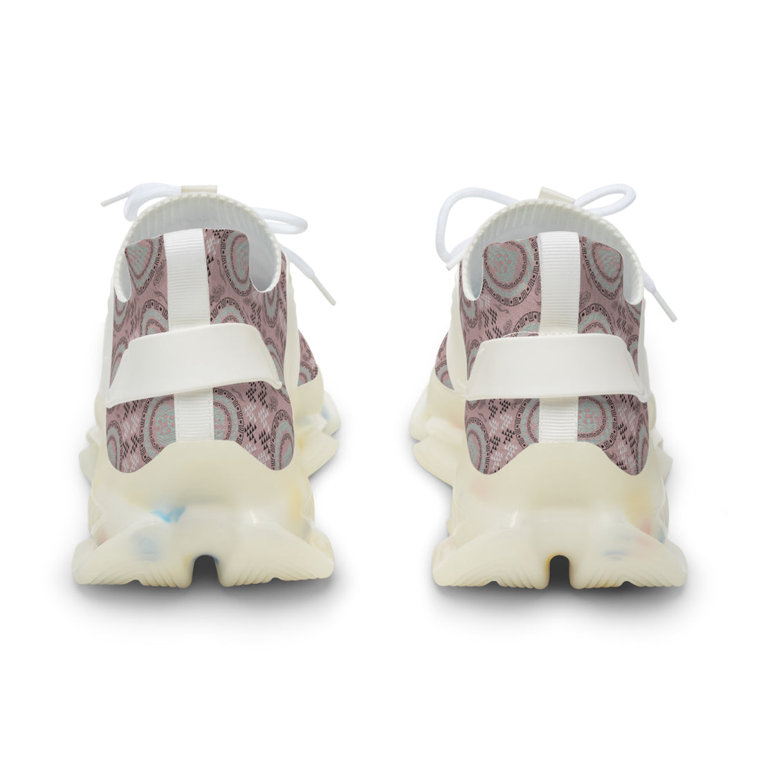 Taupe Geo Lion Head Men's Mesh Knit Sneakers