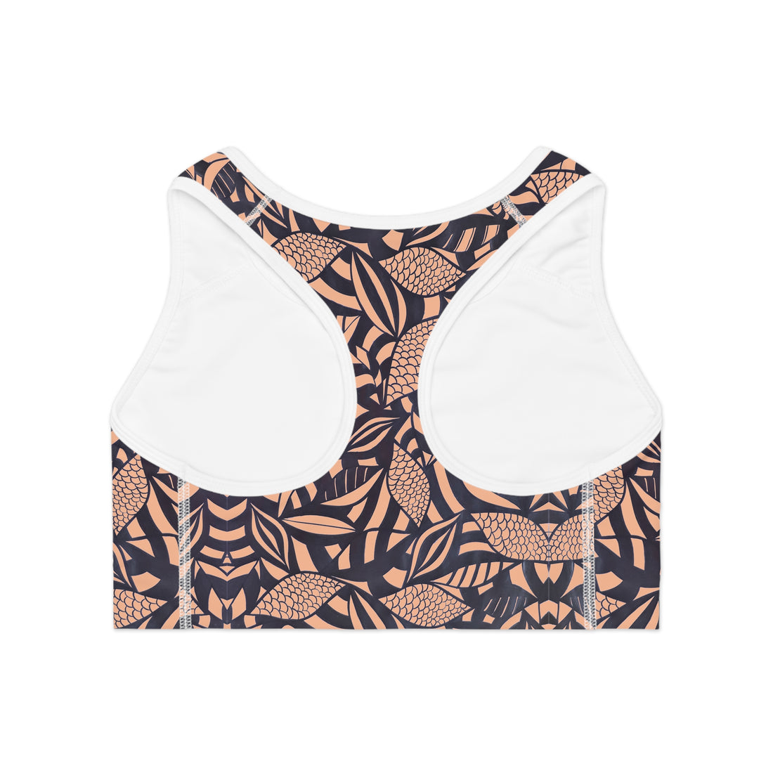 Peach Fuzz Tropical Minimalist Racerback (AOP) Sports Bra
