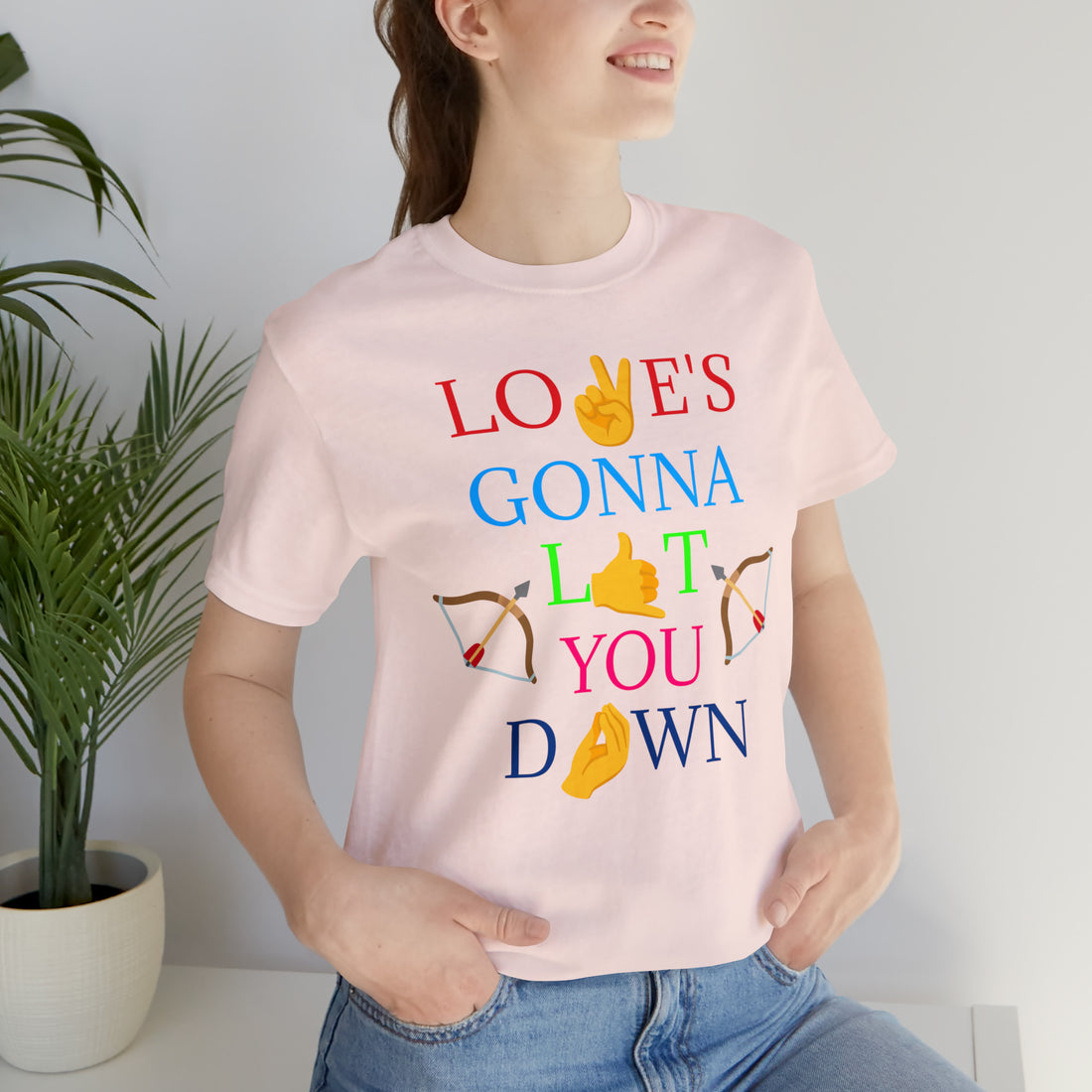 Unisex Love Down Typography Jersey Tee