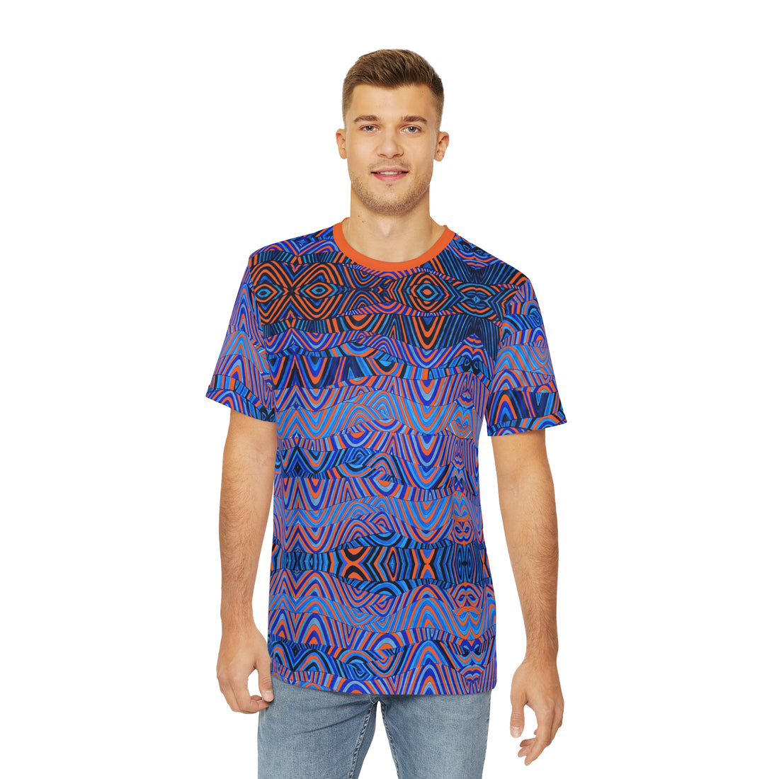 Orange Sonic Men's Polyester Tee (AOP)