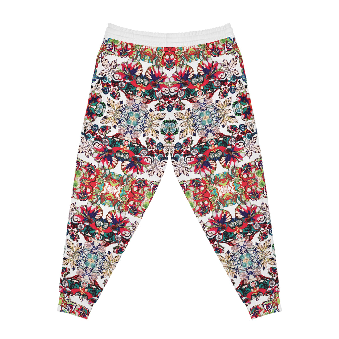 White Graphic Floral Pop AOP Joggers