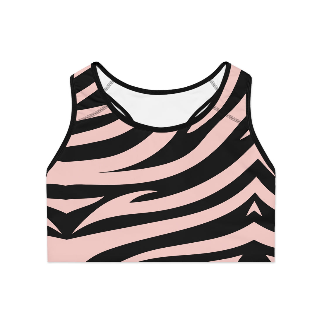 Tiger Blush Stripes (AOP) Sports Bra