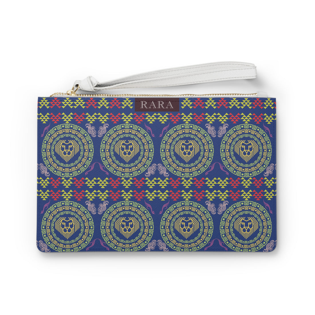 Royal Blue Geo Lion Head Clutch Bag