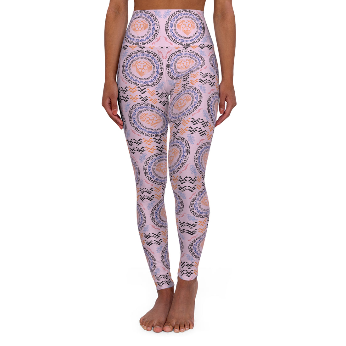 Lilac Lion Head Yoga Leggings