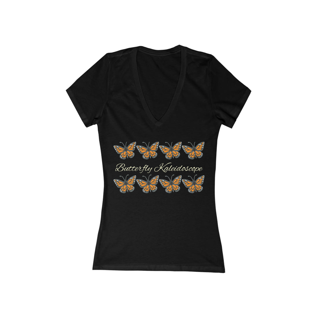 Women's Jersey Butterfly Kaleidoscope V-Neck Tee