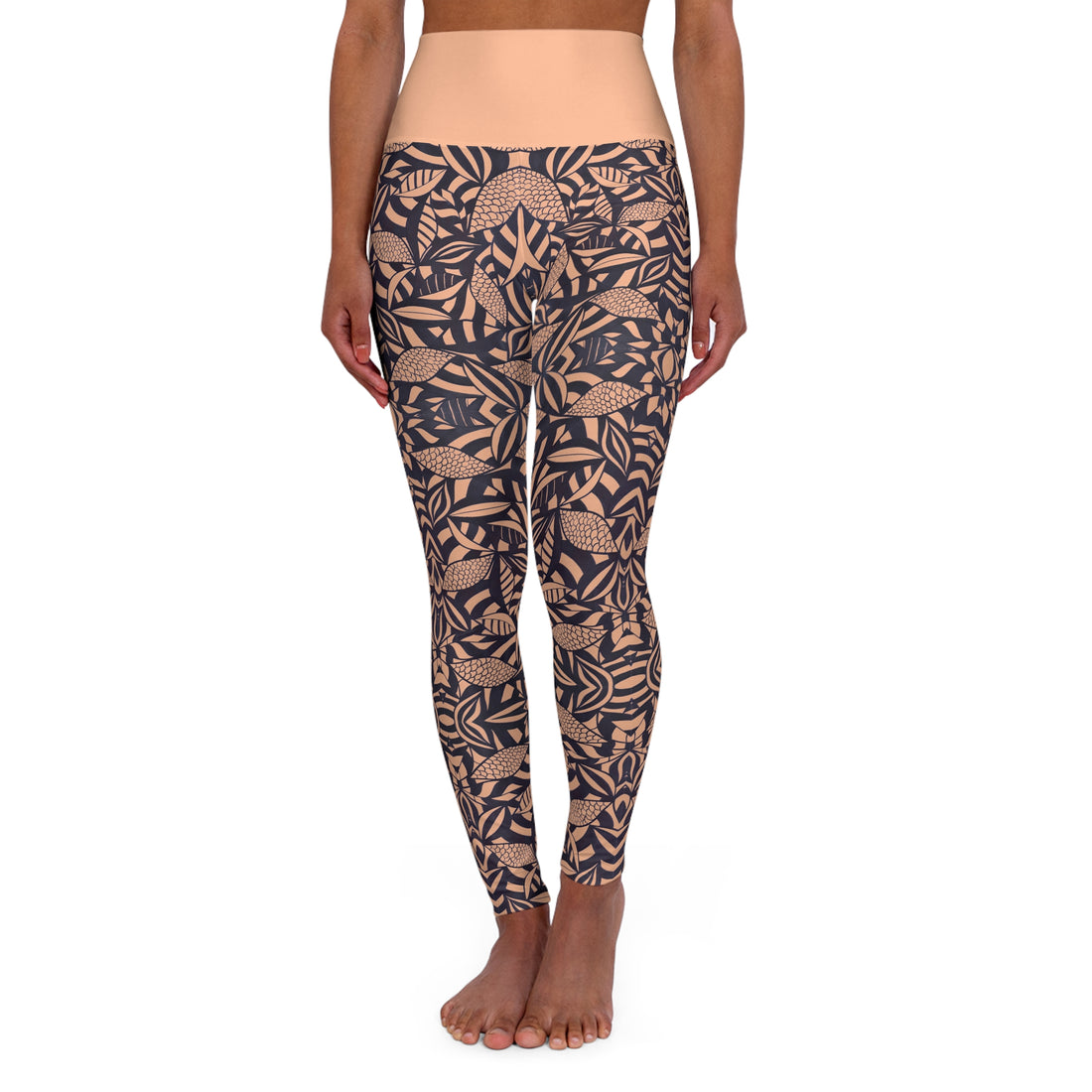 Peach Fuzz Tropical Minimalist Yoga Leggings