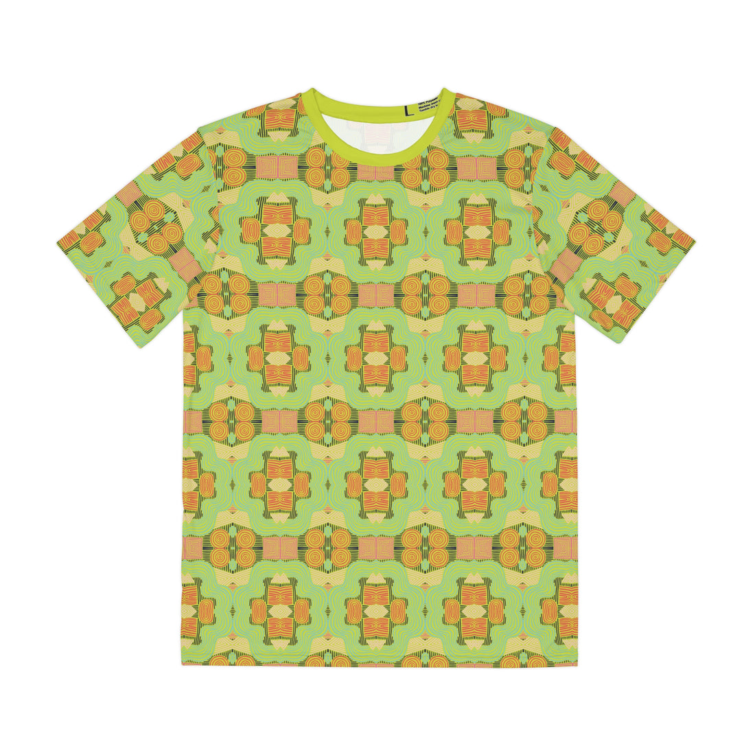 Lime Geometric Print Men's Polyester Tee (AOP)