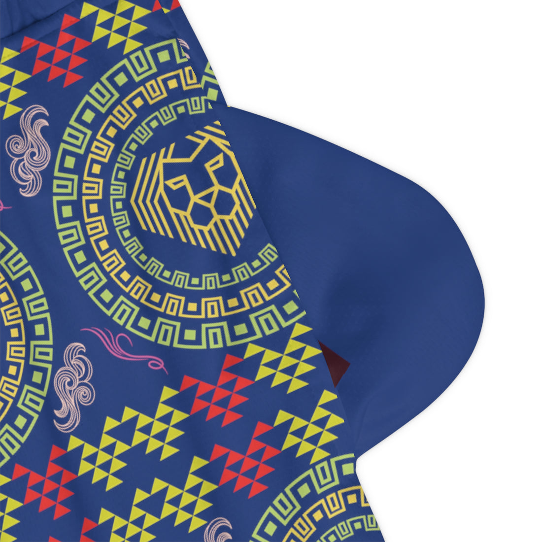 Royal Blue Lion Head Basketball Rib Shorts (AOP)