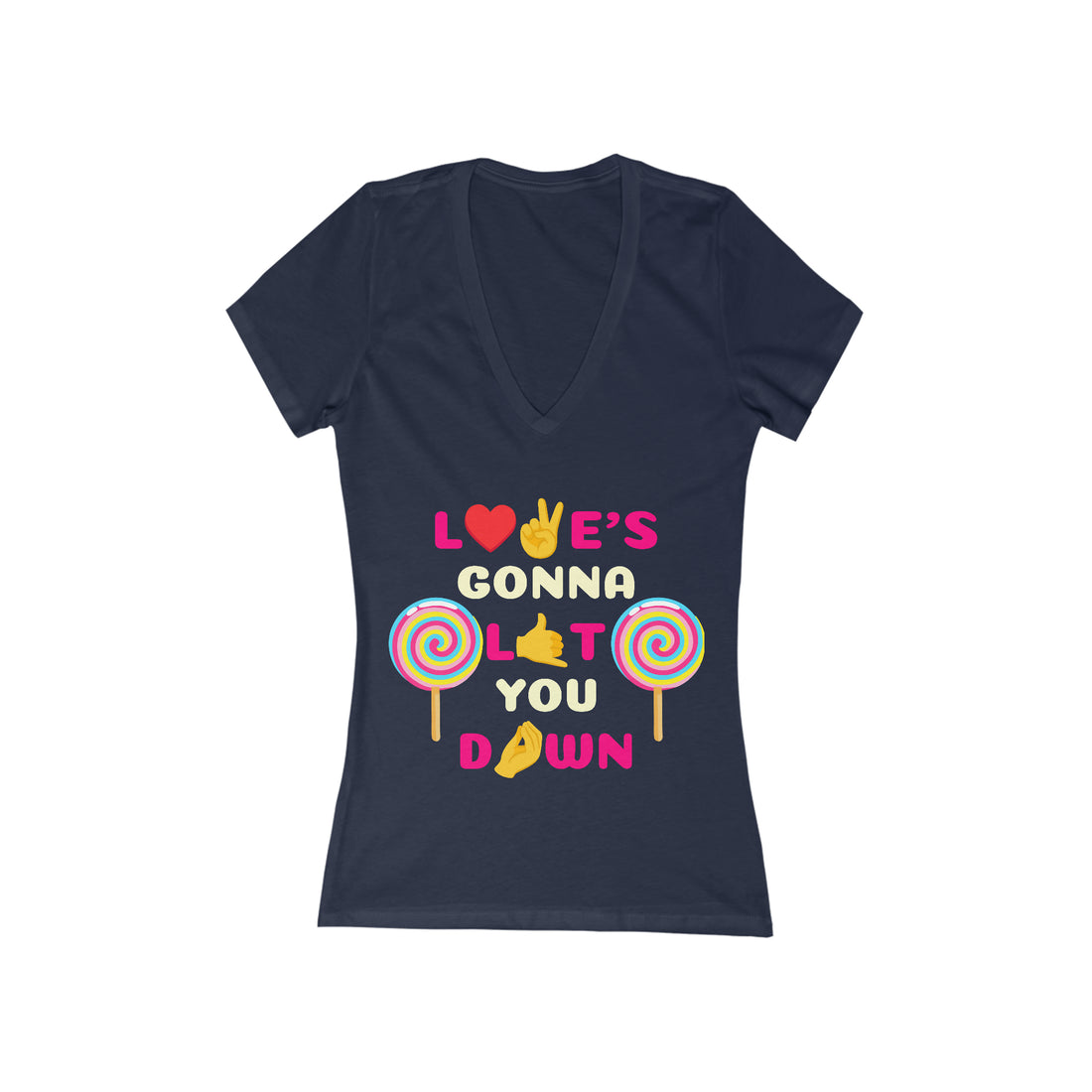 Women's Jersey Love Down V-Neck Tee