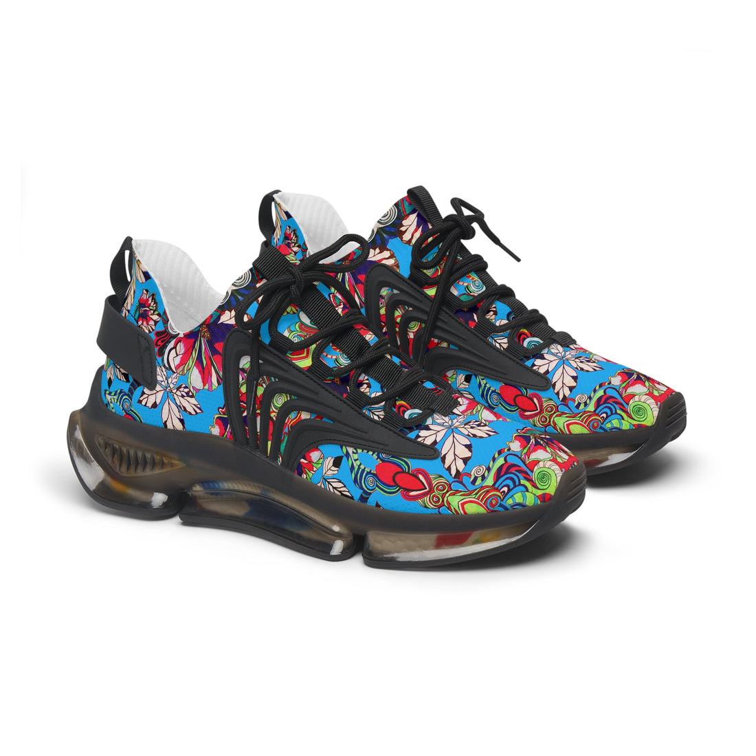 aqua women's graphic floral print mesh knit sneakers