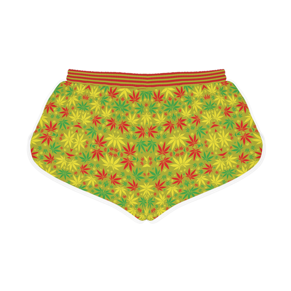 Olive Glow Tropical Rasta Toned Relaxed Gym Shorts
