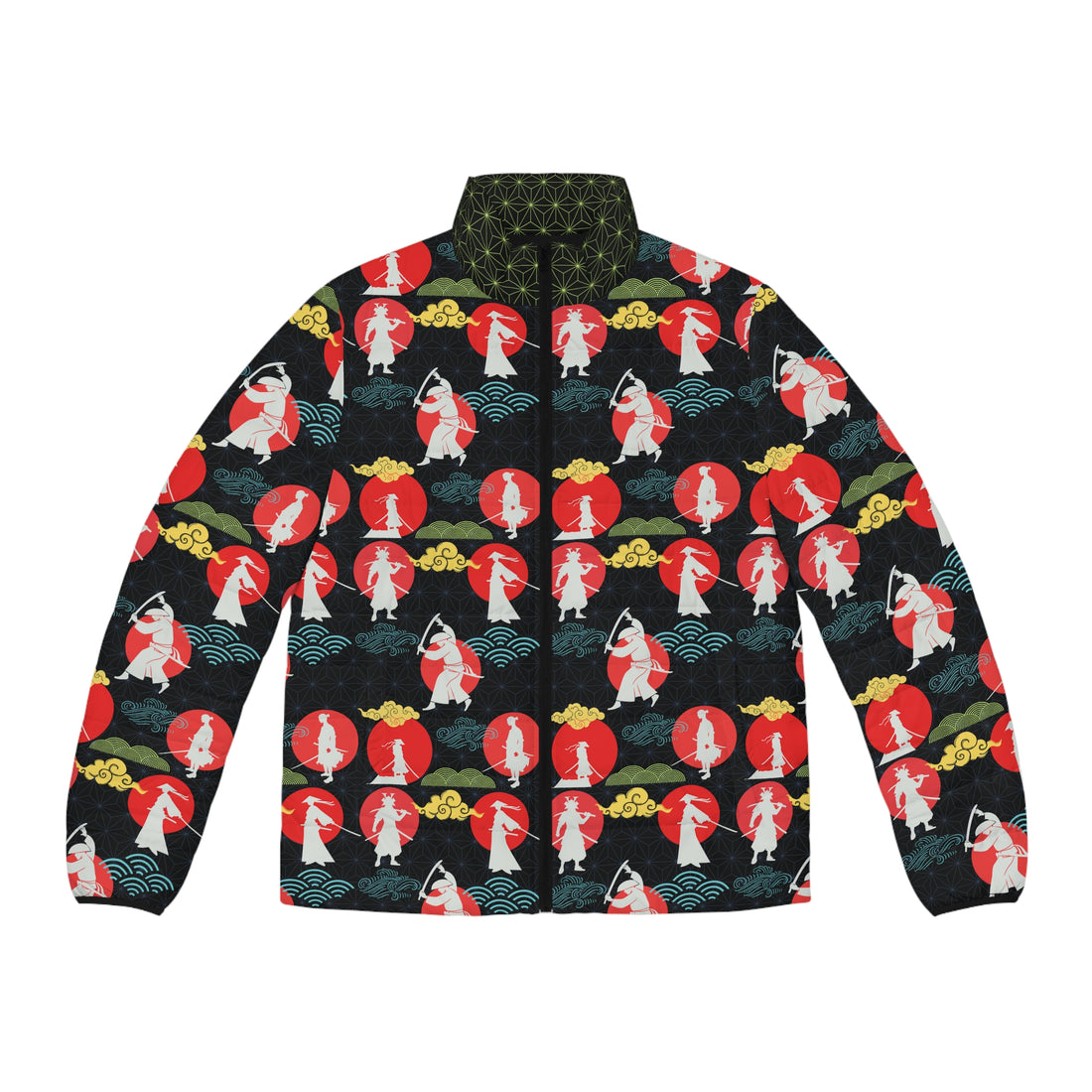 Black Samurai Men's Puffer Jacket