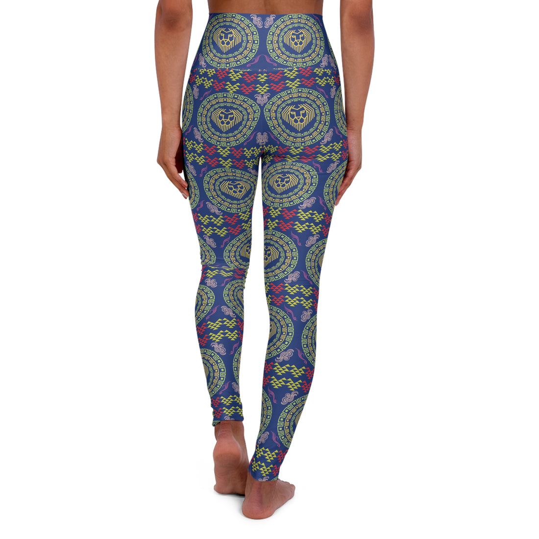 Royal Blue Lion Head Yoga Leggings