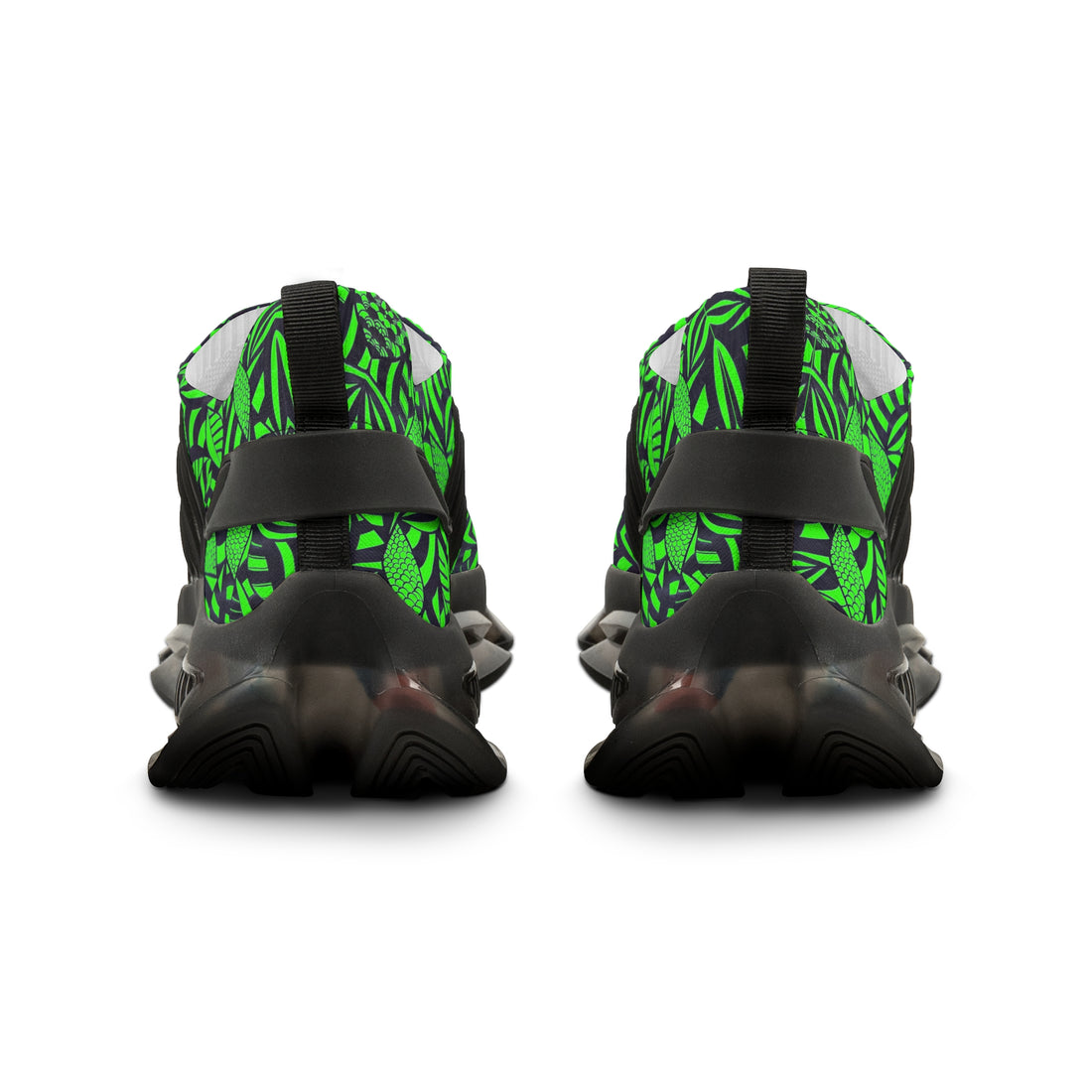 Neon Green Tropical Minimalist OTT Men's Mesh Knit Sneakers