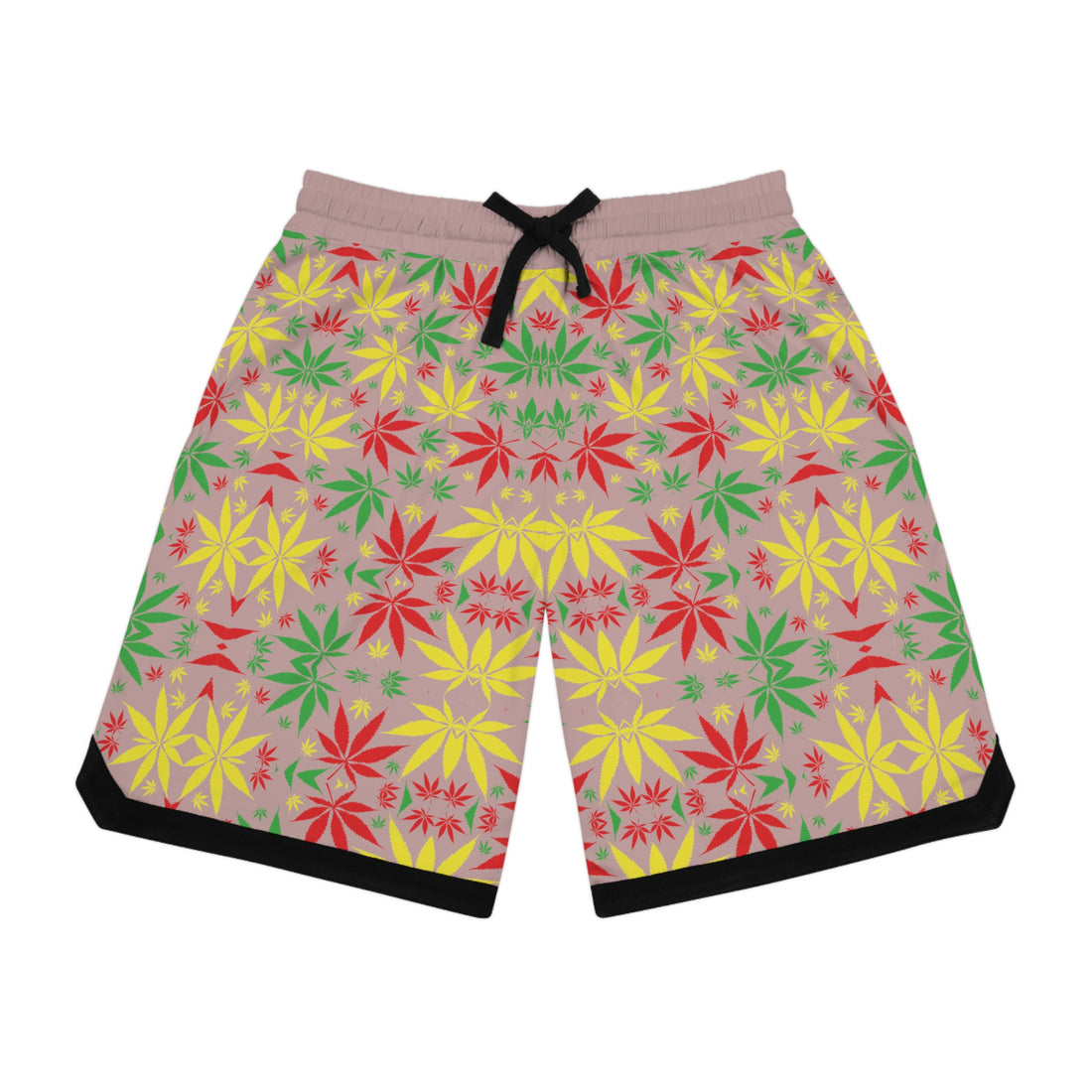 Taupe Rasta Toned  Basketball Rib Shorts (AOP)