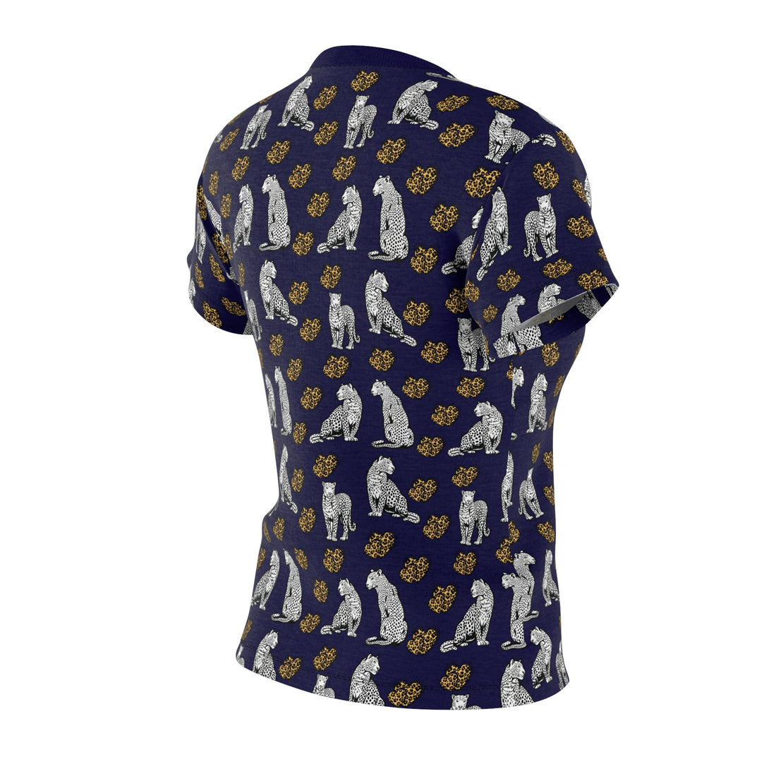 Ink Cheetah Hearts AOP Women's Cap Sleeves T-shirt
