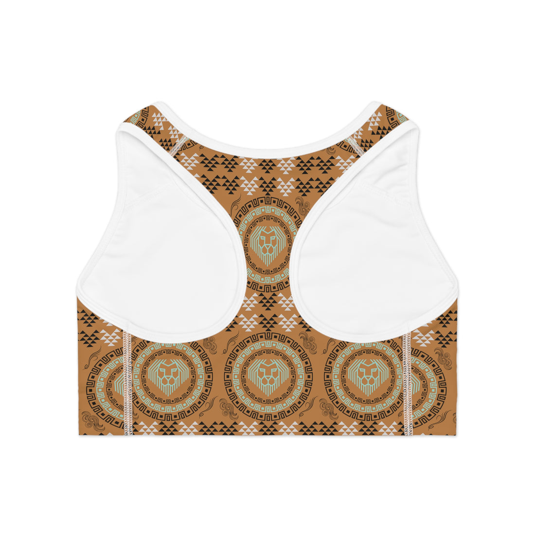 Tussock Geo Lion Head Racerback (AOP) Sports Bra