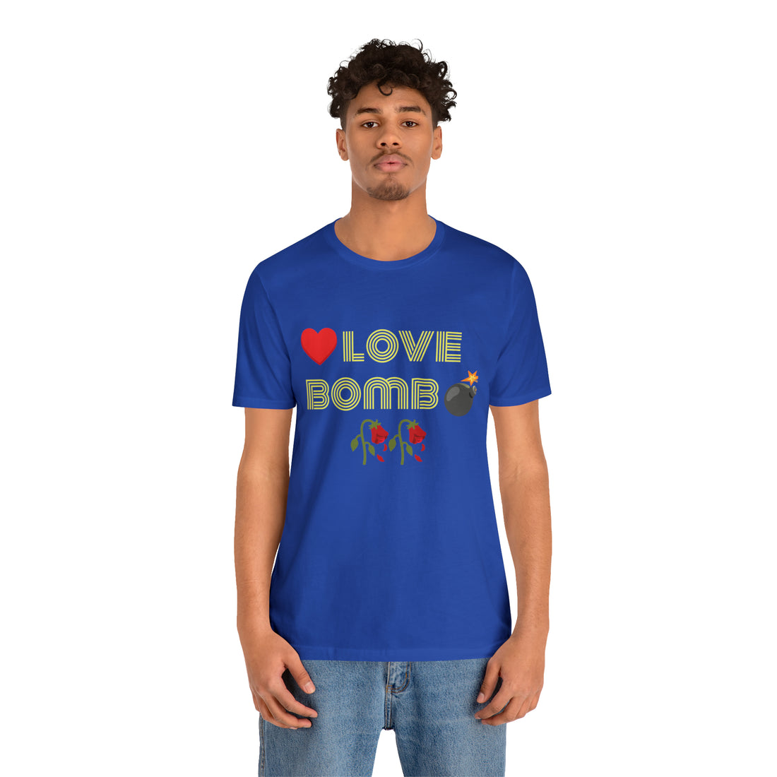 Unisex Love Bomb Typography Jersey Tee