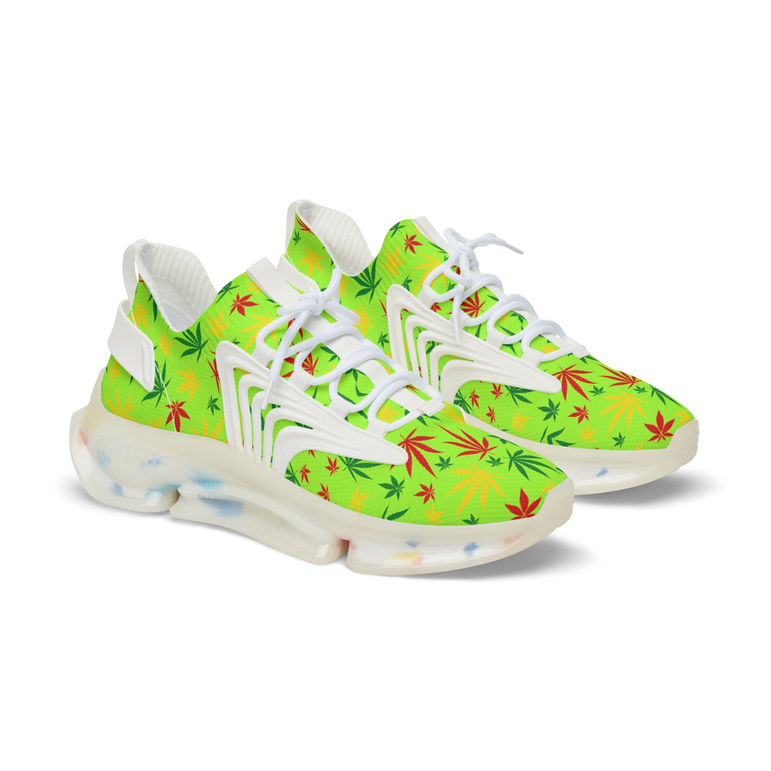 Lime Tropical Rasta Toned Men's Mesh Knit Sneakers