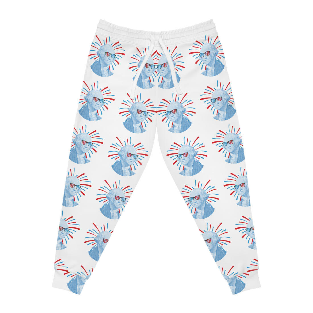 White Unisex Washington AOP Joggers