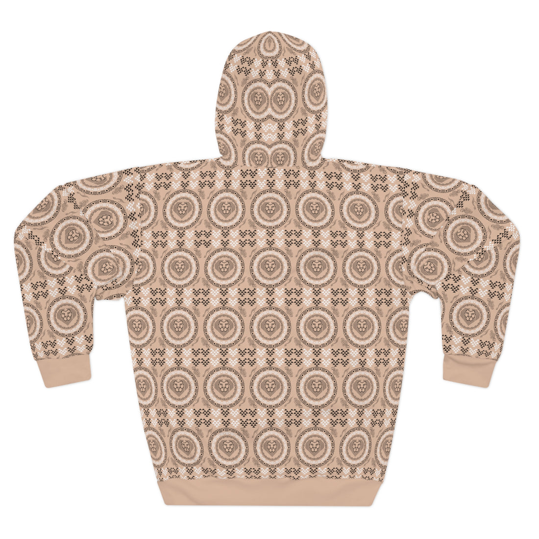 Nude Geo Lion Head Pullover Hoodie